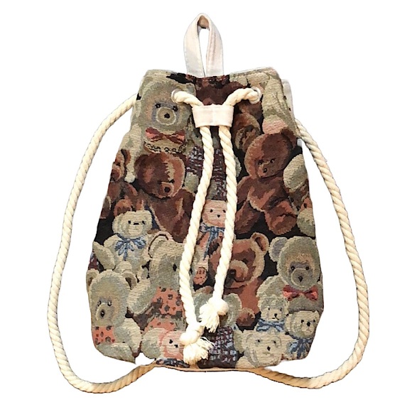 Vintage Tapestry Teddy Bear Backpack - Picture 16 of 16